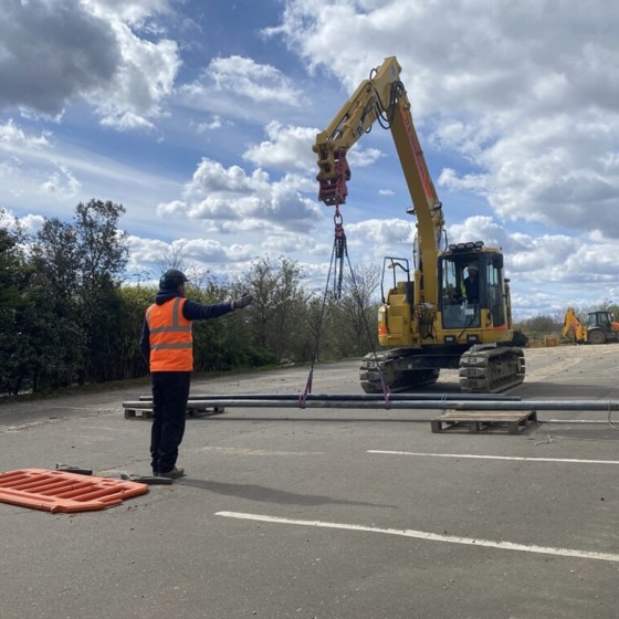 Excavator as a Crane Image